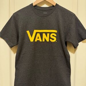 VANS Dark Grey and Yellow Mens T-Shirt Size Small